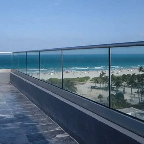 An ocean-facing balcony