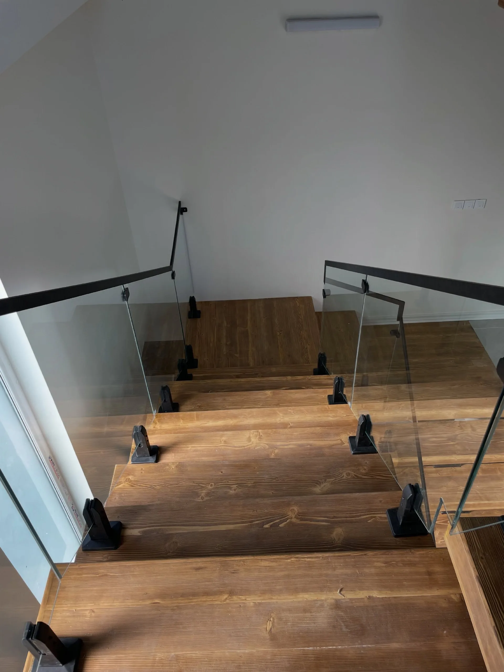 Spigots set into solid wood treads