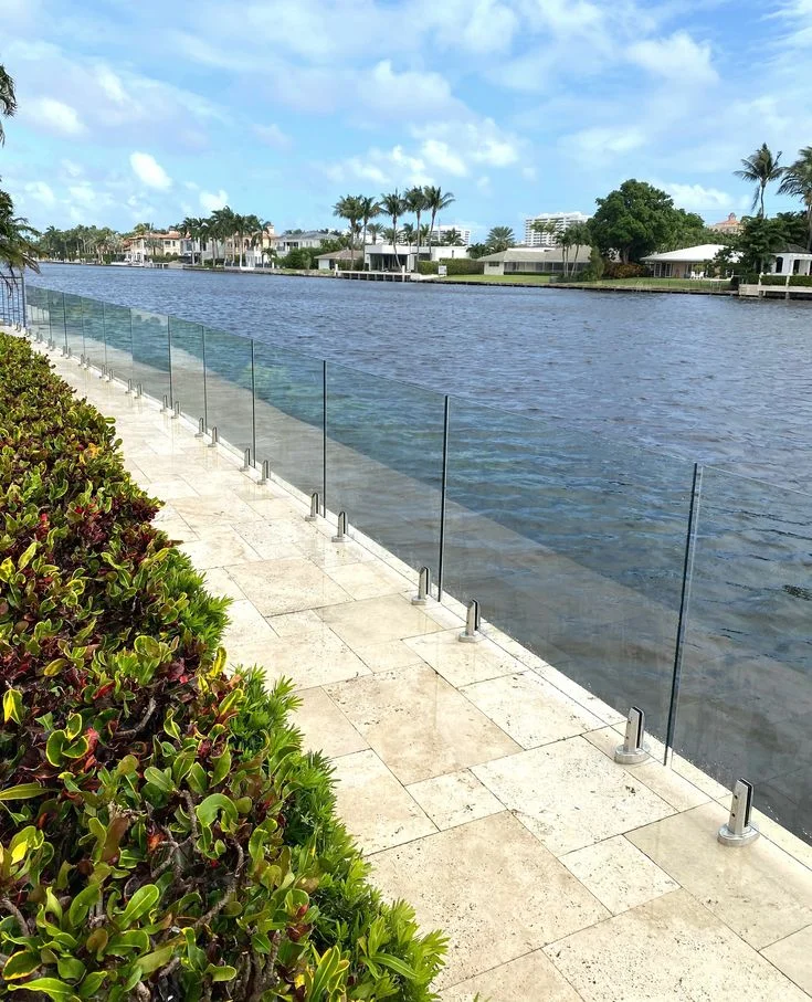 Glass along the water